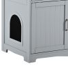 Litter Box Enclosure, Cat Litter Box Furniture with Hidden Plug, 2 Doors,Indoor Cat Washroom Storage Bench Side Table Cat House, Large Wooden Enclused