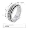 Waterproof Stainless Metal Spinner Mesh Wedding Band Rings for Men Male Release Stress Gifts Jewelry