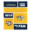 [Personalization Only] OFFICIAL NHL Colorblock Personalized Silk Touch Sherpa Throw Blanket - Nashville Predators