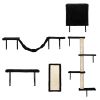 5 Pcs Wall Mounted Cat Climber Set;  Floating Cat Shelves and Perches;  Cat Activity Tree with Scratching Posts;  Modern Cat Furniture