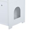 Litter Box Enclosure, Cat Litter Box Furniture with Hidden Plug, 2 Doors,Indoor Cat Washroom Storage Bench Side Table Cat House, Large Wooden Enclused