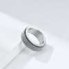 Waterproof Stainless Metal Spinner Mesh Wedding Band Rings for Men Male Release Stress Gifts Jewelry