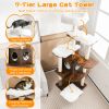 Wood Multi-Layer Platform Cat Tree with Scratch Resistant Rope