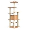 Wood Multi-Layer Platform Cat Tree with Scratch Resistant Rope