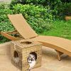 Mewoofun Handmade Cat Supplies Cat House for Indoor Woven Rattan Designed Pets