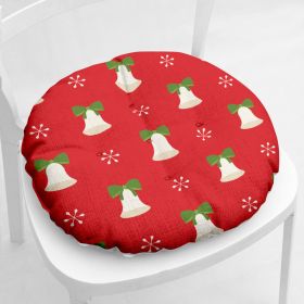 Cotton-filled Thickened Cotton And Linen Printing Chair Cushion (Option: Round Christmas Series 2 5-Velvet)