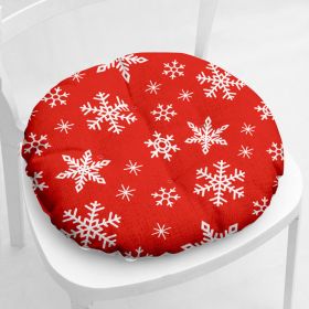 Cotton-filled Thickened Cotton And Linen Printing Chair Cushion (Option: Round Christmas Series No 2 1-Cotton And Linen)