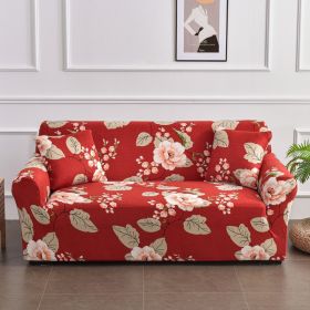 All-inclusive Stretch Printed Sofa Cover (Option: Blooming Flowers-Double Seat)