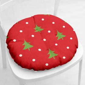 Cotton-filled Thickened Cotton And Linen Printing Chair Cushion (Option: Round Christmas Series 2 6-Cotton And Linen)