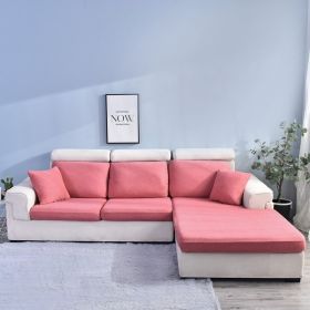 Sofa Cover Seersucker Waterproof Season Universal (Option: Peach Pink-Four People)