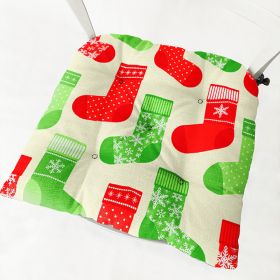 Cotton-filled Thickened Cotton And Linen Printing Chair Cushion (Option: Square Christmas Series 2 3-Cotton And Linen)