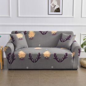 All-inclusive Stretch Printed Sofa Cover (Option: Deer And Forest-Four People)