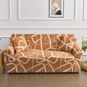 All-inclusive Stretch Printed Sofa Cover (Option: Plain Lines-Three)