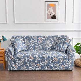 All-inclusive Stretch Printed Sofa Cover (Option: Nordic Blues-Four People)