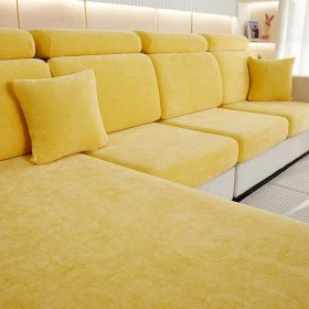 Thickened Chenille Sofa Cover Lazy All-inclusive (Option: Lemon Yellow-Small Three)